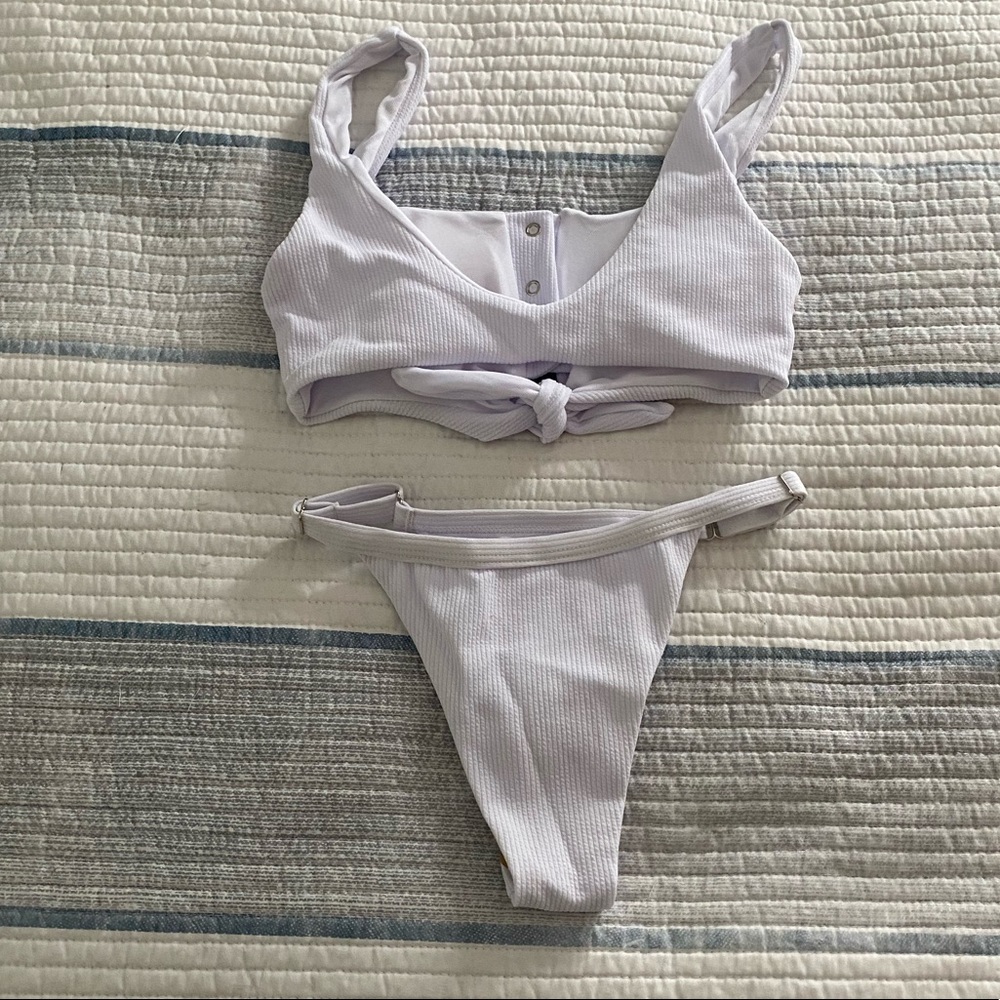 White Ribbed Bikini - Picture 2 of 2